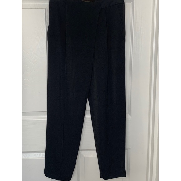 Oβ2nd Exclusively for SCOOP NYC Drape Front Wrap Black Trouser Pants Sz 2 - Picture 16 of 16